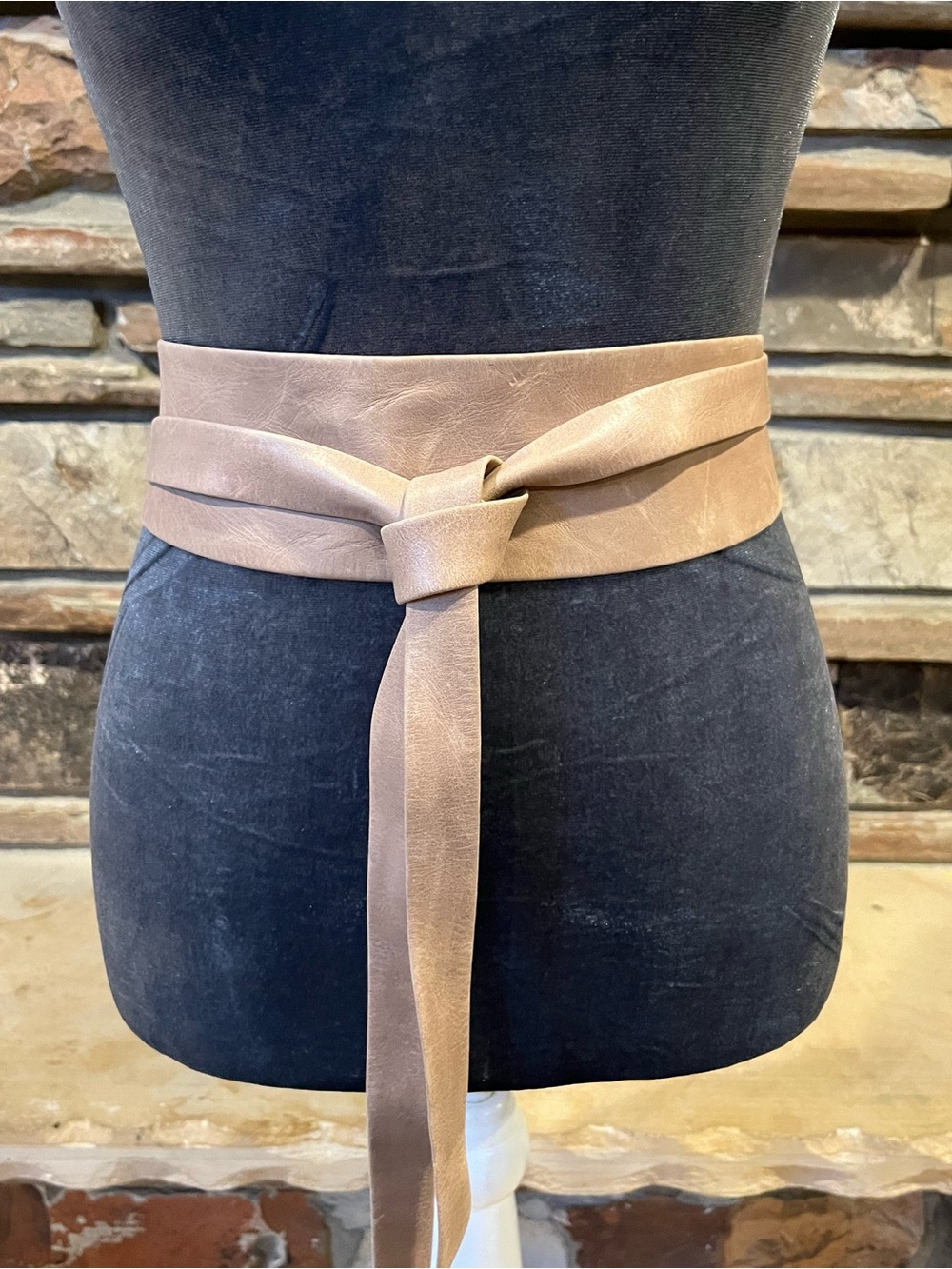 ADA Tan Leather Wrap Waist Belt